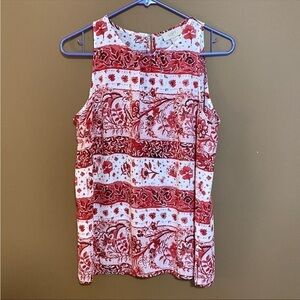 Loft Red and White Tank Top Size XS